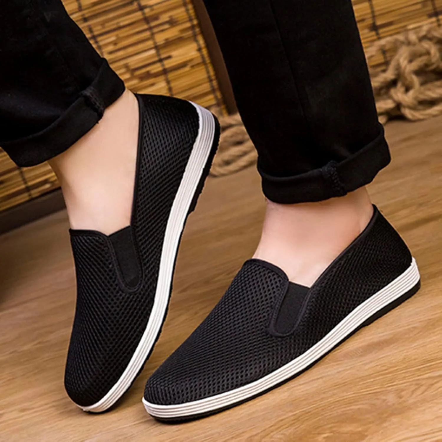 Men's Breathable Mesh Shoes Slip On Comfortable Shoes Lightweight Wide Walking Casual Breathable for Men