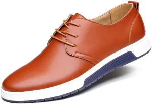 Men's Casual Oxford Shoes Walking Formal Wedding Shoes Laces-up Hollow Breathable Dress Shoes Fashion Flat Sneakers