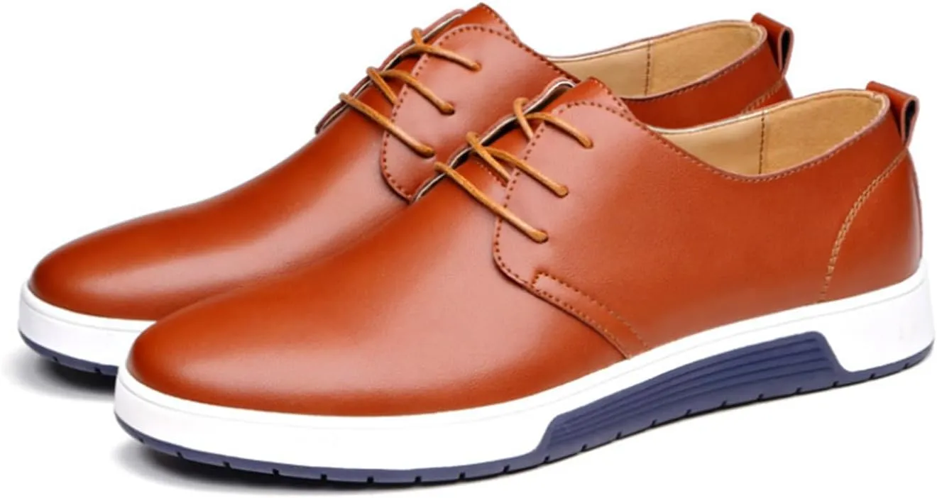 Men's Casual Oxford Shoes Walking Formal Wedding Shoes Laces-up Hollow Breathable Dress Shoes Fashion Flat Sneakers