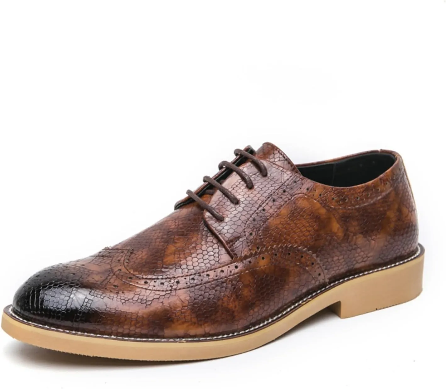 Men's Casual Oxfords Plain Toe Business Formal Dress Shoes