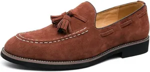 Men's Casual Tassel Loafers Slip On Driving Shoes Fashion Lightweight Shoes Hand-Sewn Suede Penny Loafers Shoes Business Dress Shoes for Men