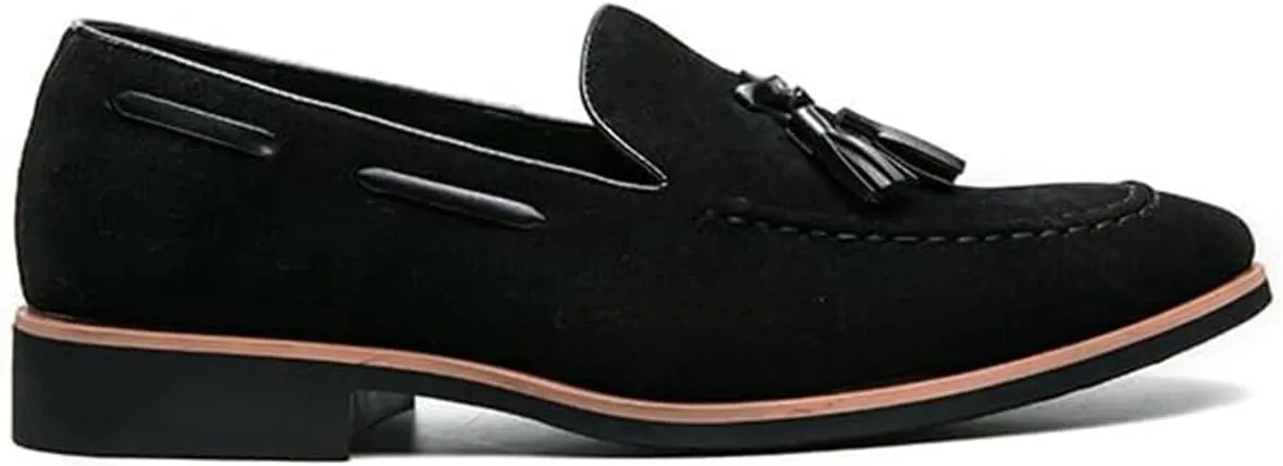 Men's Casual Tassel Loafers Slip On Driving Shoes Fashion Lightweight Shoes Hand-Sewn Suede Penny Loafers Shoes Business Dress Shoes for Prom Office Work