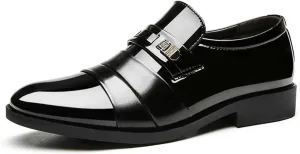 Mens Dress Slip On Loafer Shoes Patent Leather Comfortable Dress Shoes for Men Formal Business Work Shoes