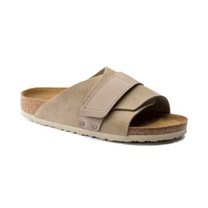 Minimalist Strap Pattern Contoured Foot Shape Men's Kyoto Taupe Suede