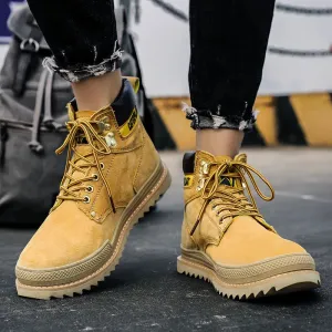 Men's Leather Martin Boots Workwear Outdoor Walking Anti Slip Work Shoes
