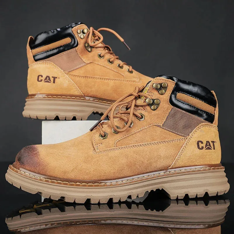 Men's Leather Martin Boots Workwear Outdoor Walking Anti Slip Work Shoes