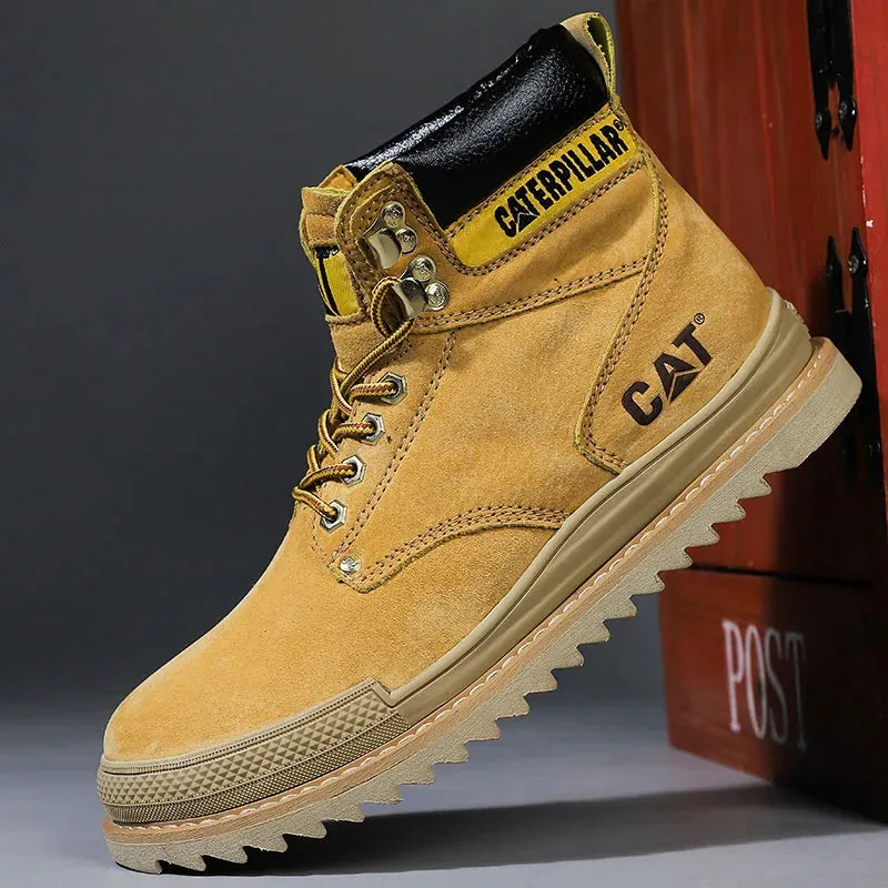 Men's Leather Martin Boots Workwear Outdoor Walking Anti Slip Work Shoes