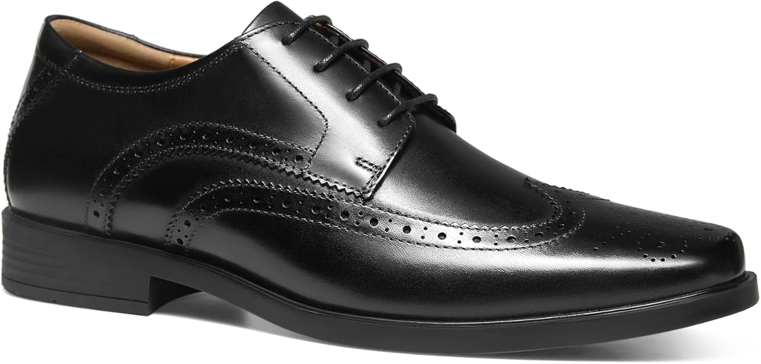 Mens Leather Oxford Shoes Formal Lace up Dress Shoes