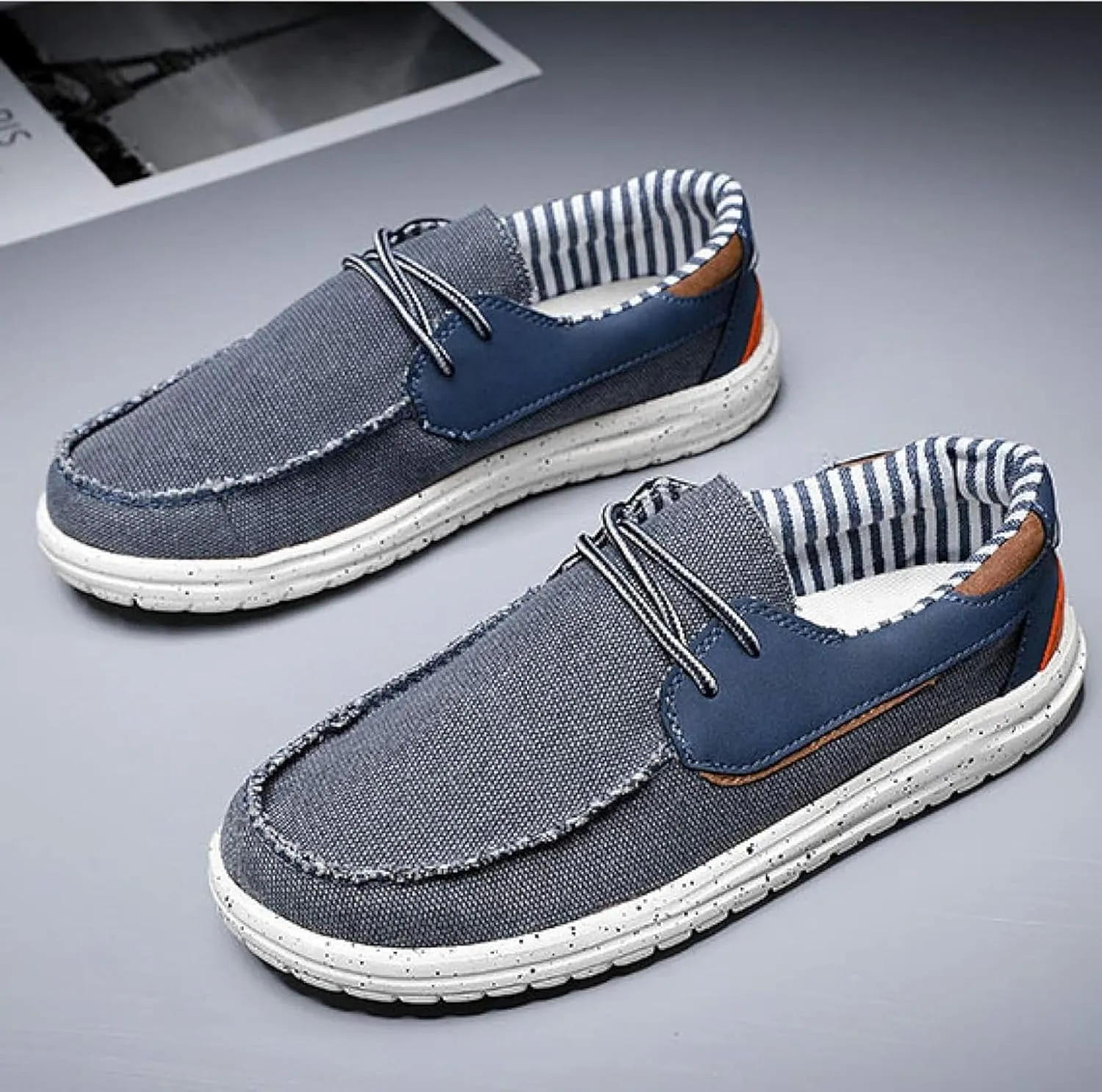 Men's Loafers Canvas Flat Lightweight Boat Outdoor Sports Shoes