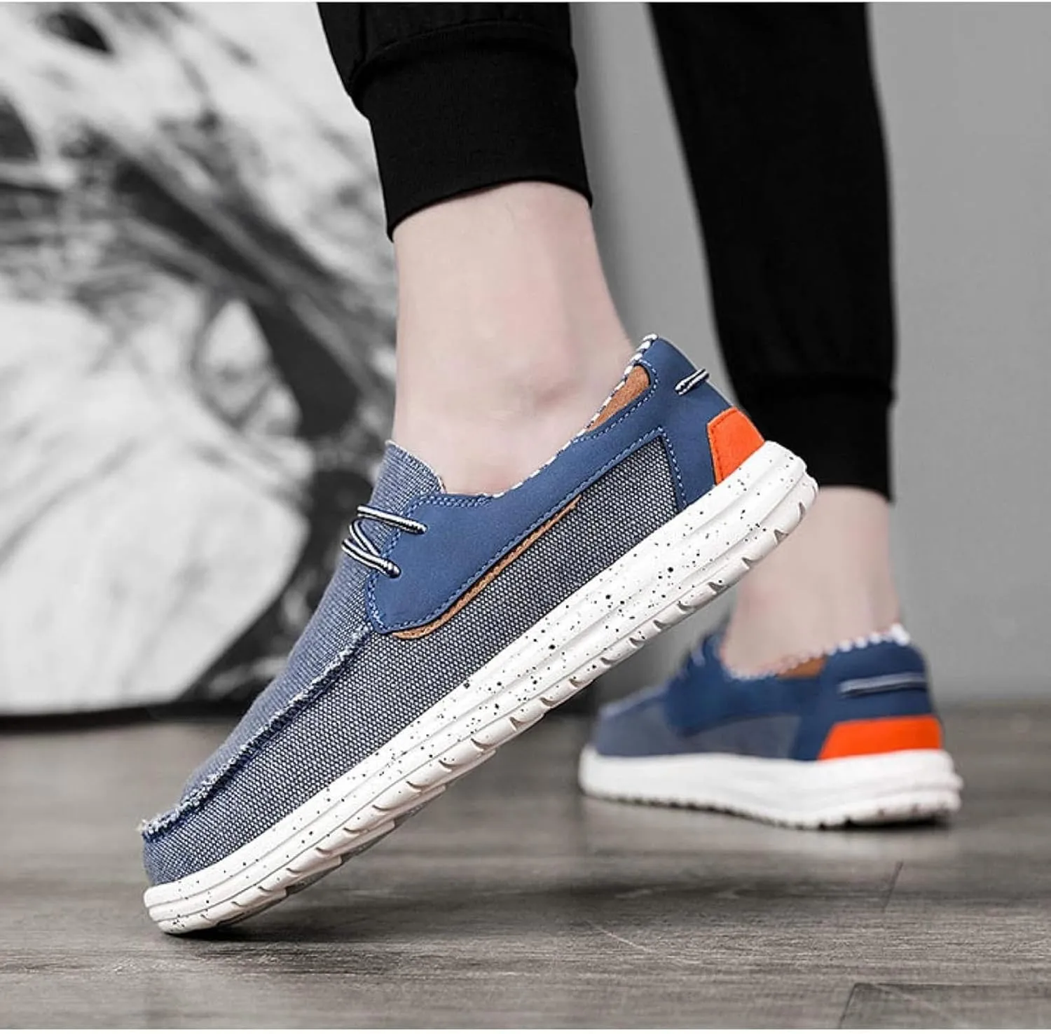 Men's Loafers Canvas Flat Lightweight Boat Outdoor Sports Shoes