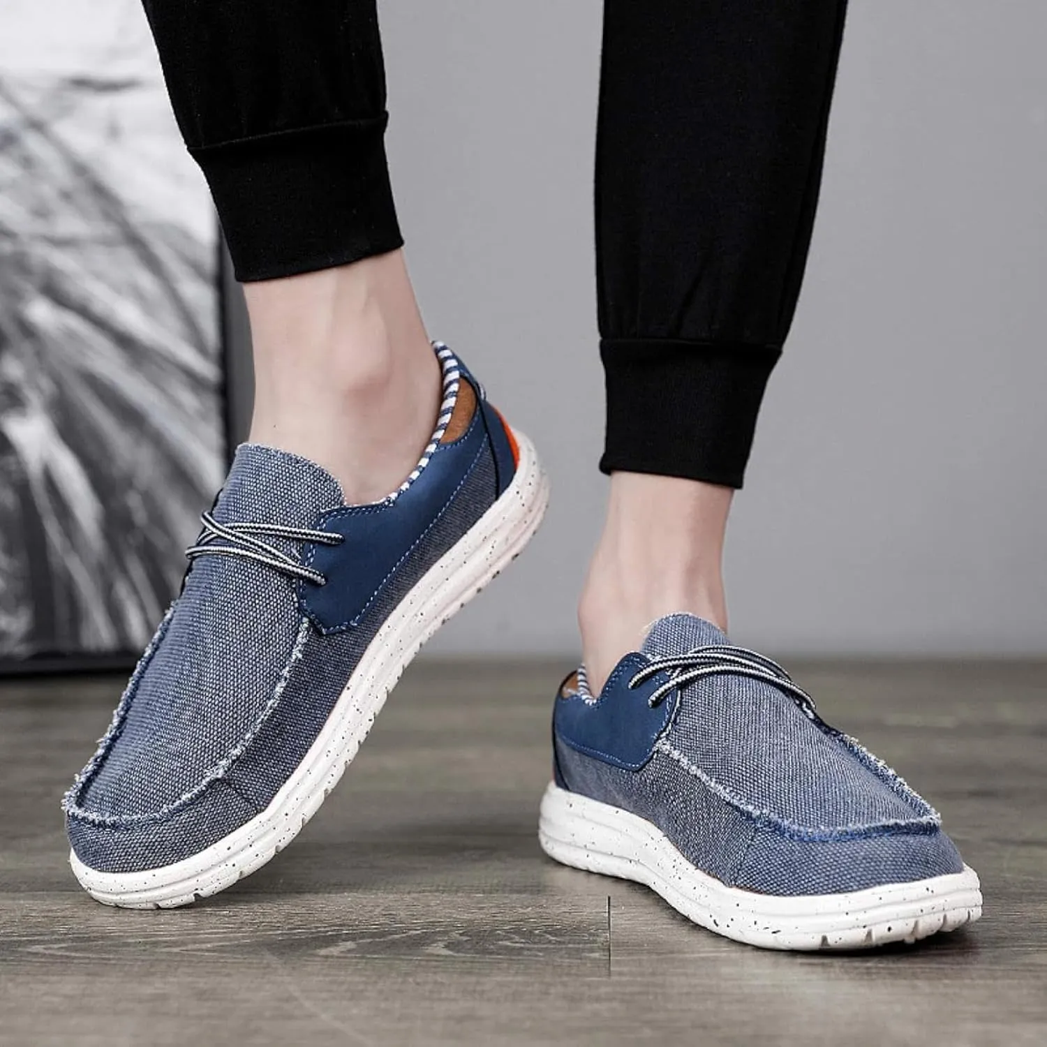 Men's Loafers Canvas Flat Lightweight Boat Outdoor Sports Shoes