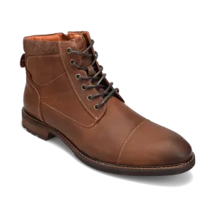 Flexible Frame Rural Traveler Walking Men's Lodge Cap Toe Lace Up Boot Brown