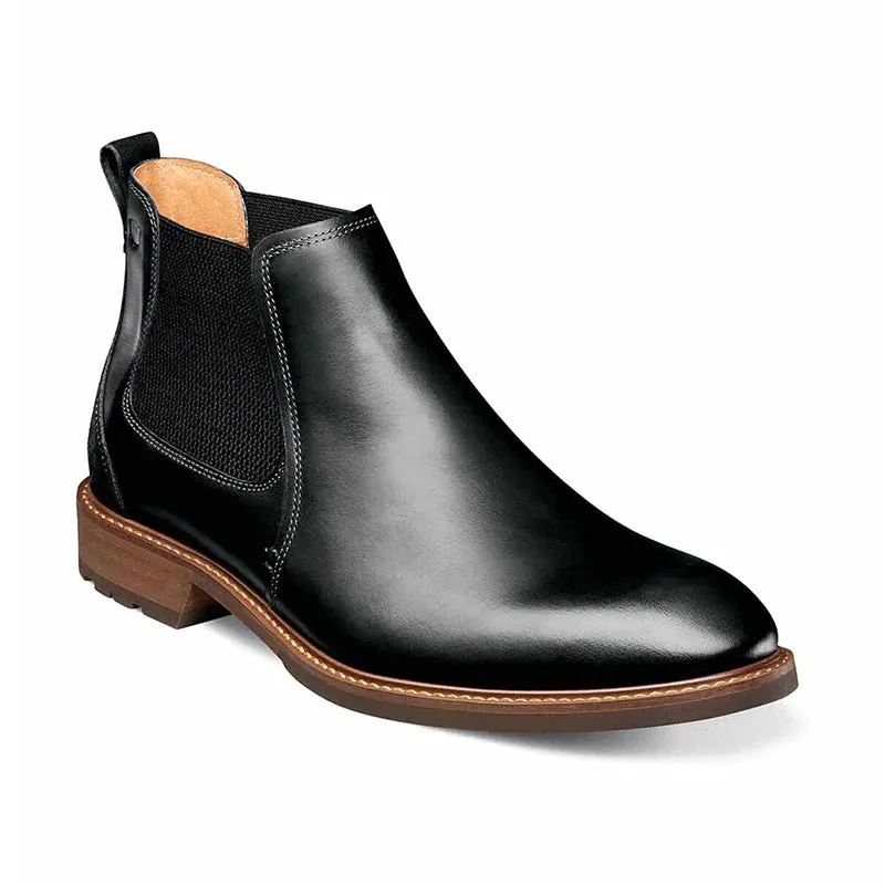 Trail Comfort Men's Lodge Plain Toe Black Crazy Horse