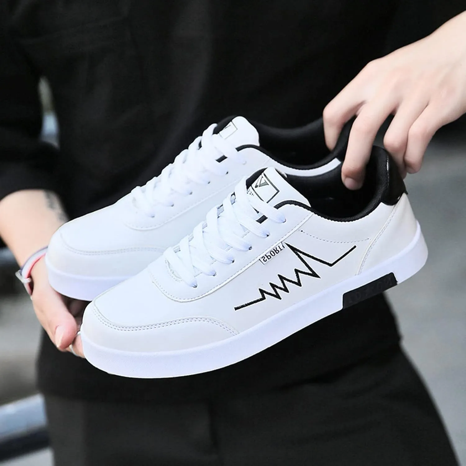 Men's Non Slip Barefoot Minimalist Shoes Comfortable Breathable Lightweight Tennis Shoe Convenient Slip on Shoes