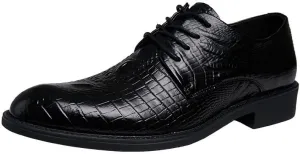 Men's Patent Leather Cap Toe Dress Shoes - Formal Oxford Business Lace-Up Soft Shoes for Men
