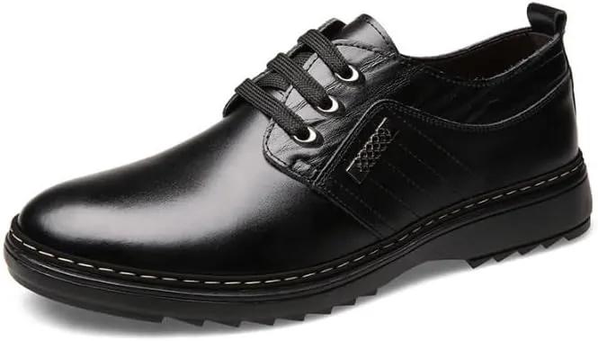 Men's Patent Leather Formal Business Oxford Dress Shoes Comfortable Wide Round Toe Lug Sole Formal Business Work Shoes Non-Slip Soft Bottom Casual Shoes