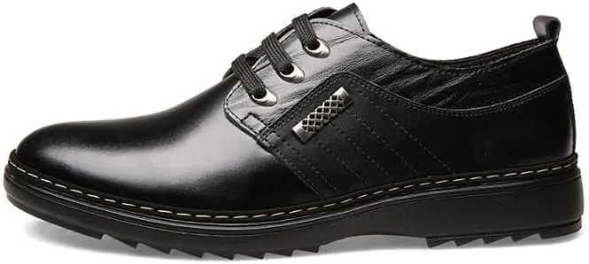 Men's Patent Leather Formal Business Oxford Dress Shoes Comfortable Wide Round Toe Lug Sole Formal Business Work Shoes Non-Slip Soft Bottom Casual Shoes