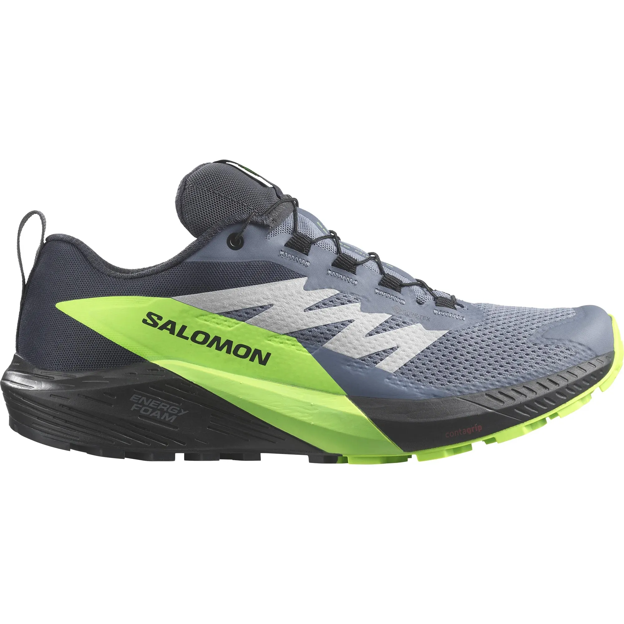 Men's Salomon Sense Ride 5 GTX Flint/Black/Grgec Pebble Deflector Plate