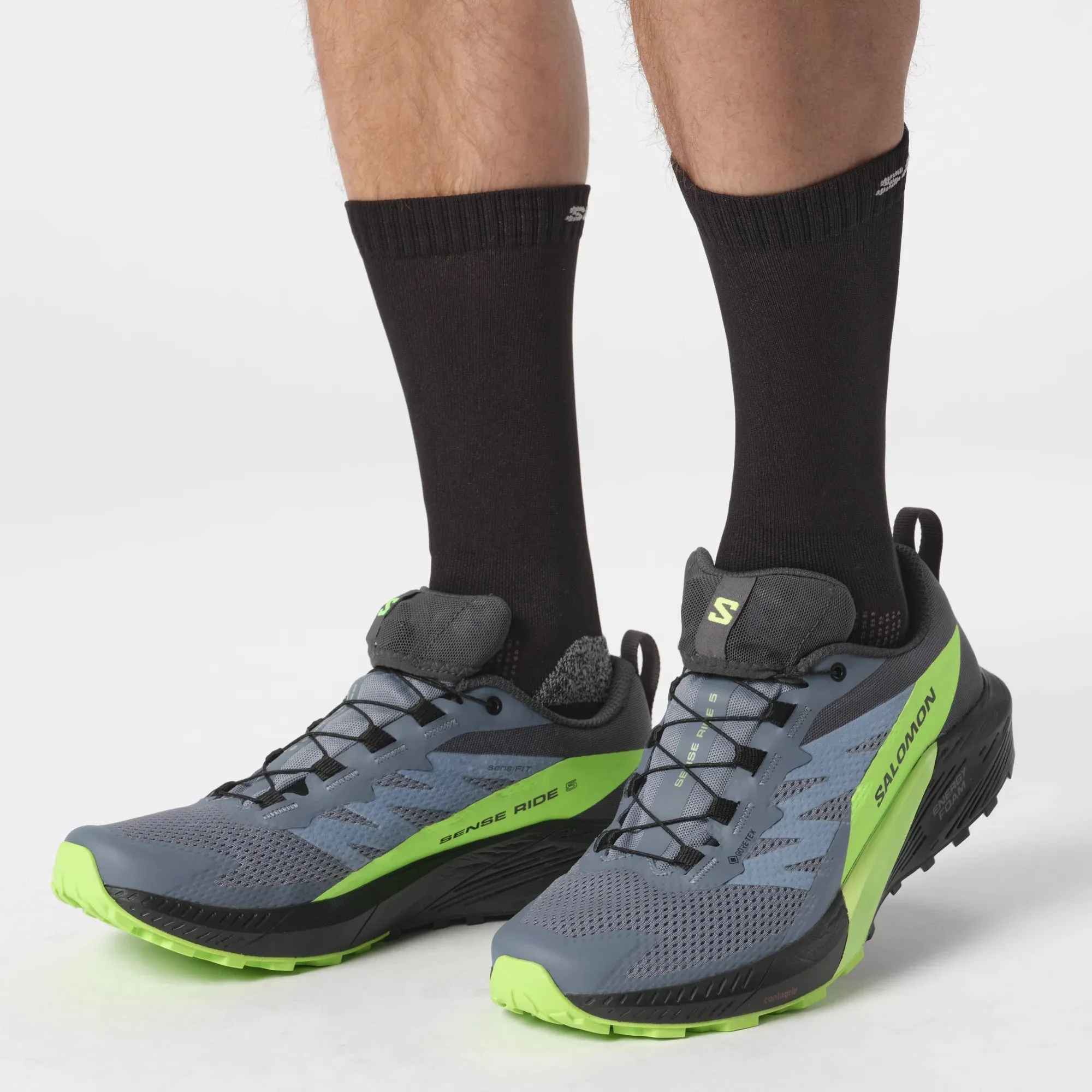 Men's Salomon Sense Ride 5 GTX Flint/Black/Grgec Seamless Comfort Layered cushioning