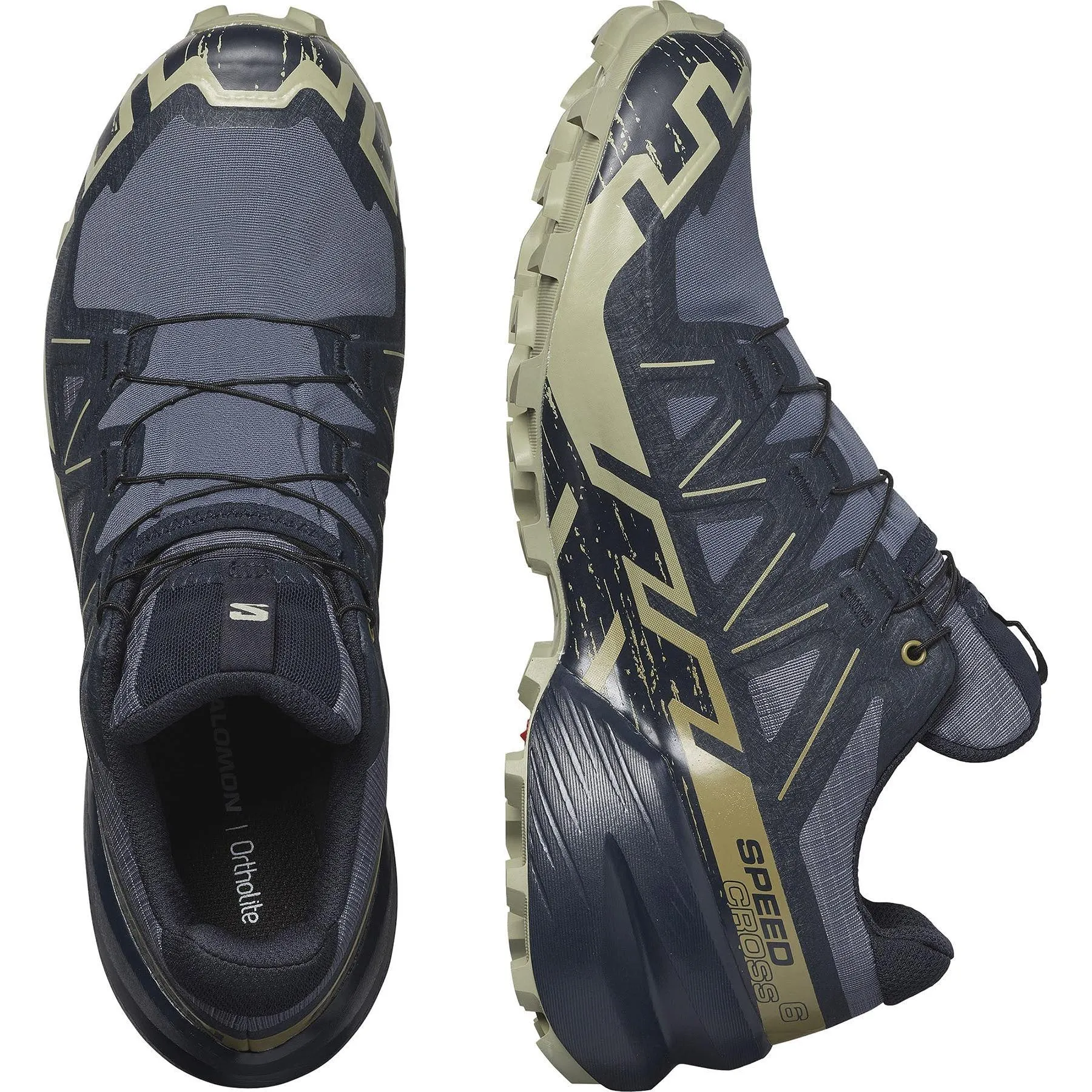 Men's Salomon Speedcross 6 GTX Grisai/Carbon/ Tea Waterproof Traction Airflow channels