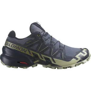 Men's Salomon Speedcross 6 GTX Grisai/Carbon/ Tea narrow fit trail sneakers adjustable lacing system