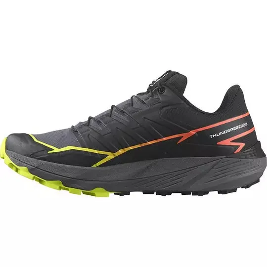 durable trail shoes All Weather Traction Lug Men's Salomon Thundercross Black/Neon