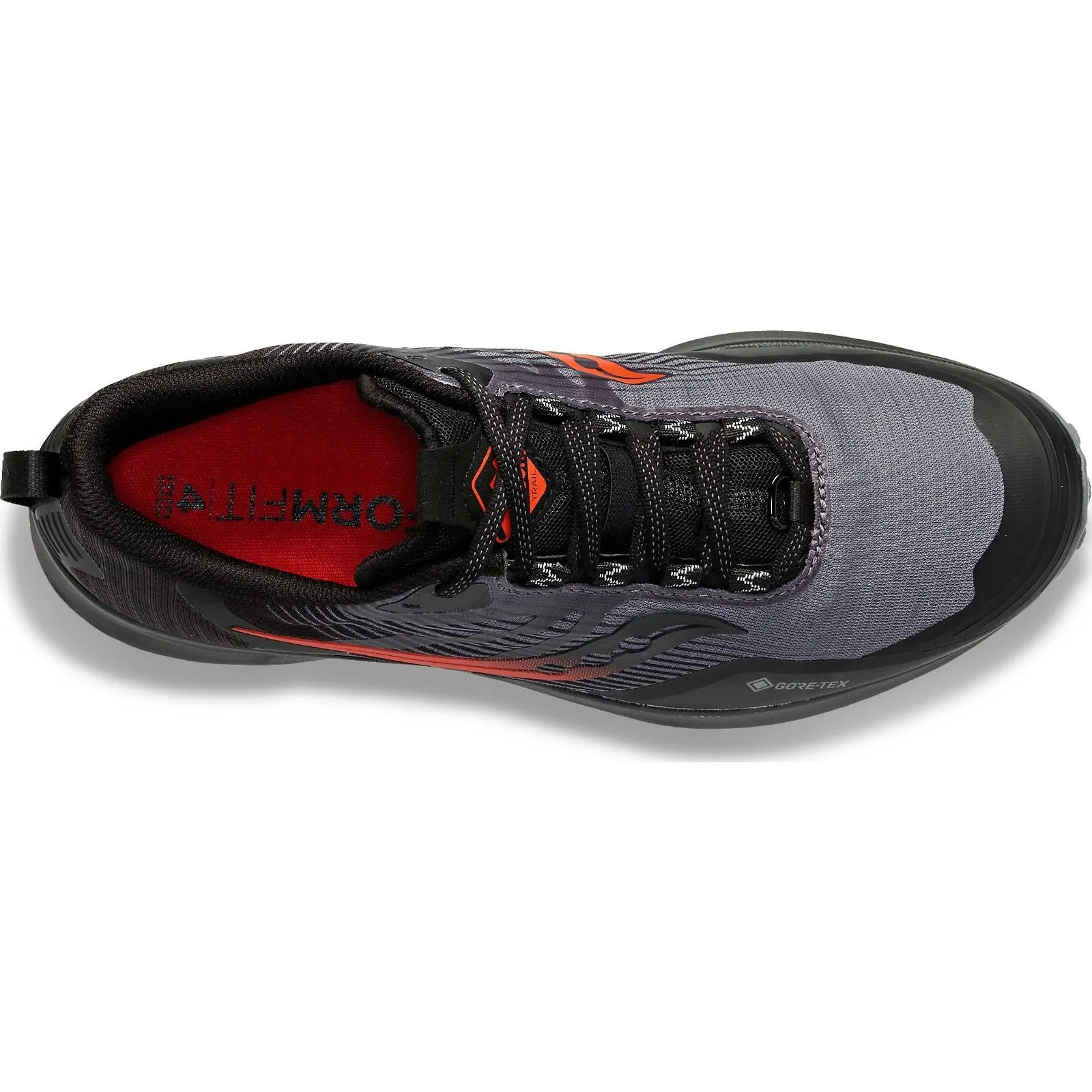 Shock Absorption Midsole Men's Saucony PEREGRINE 12 GTX CHARCOAL | BLACK