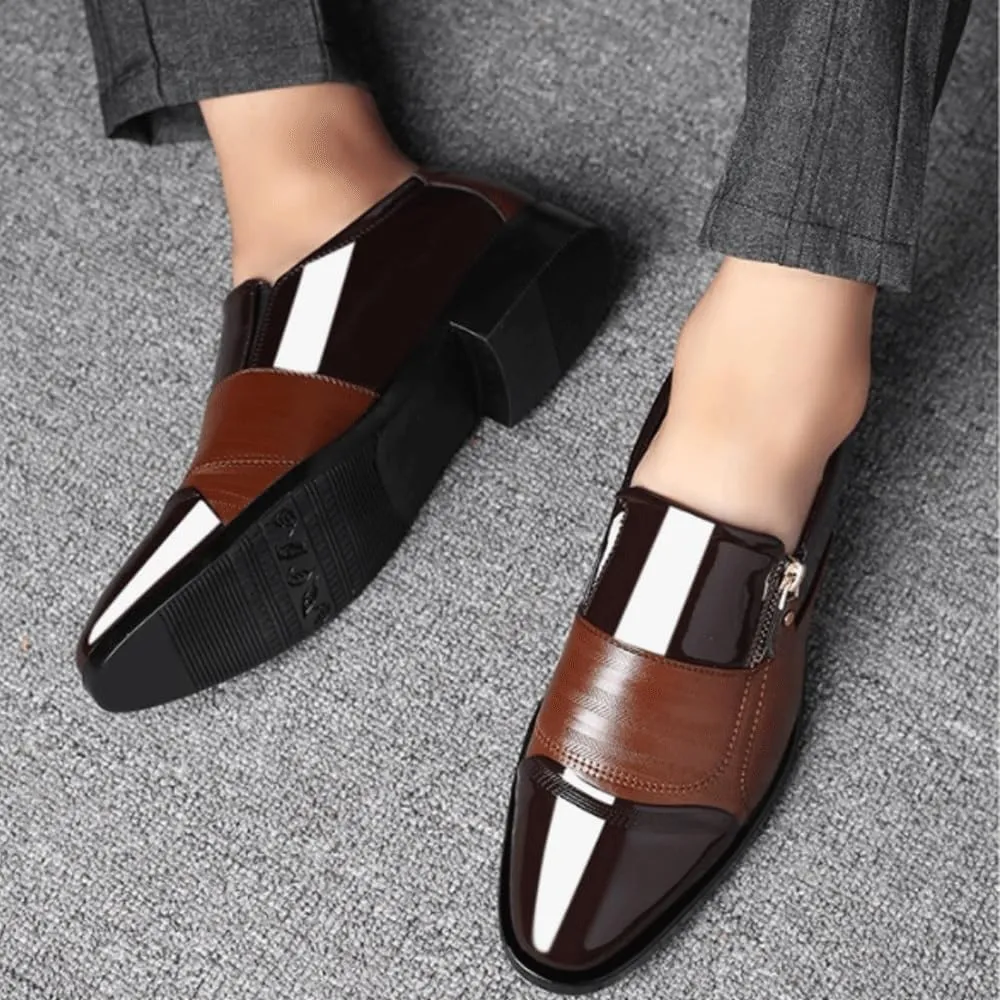 Men's Shoes Slip-On Leather Comfort Business Casual Style Office Loafers Flat Oxford Shoes for Men