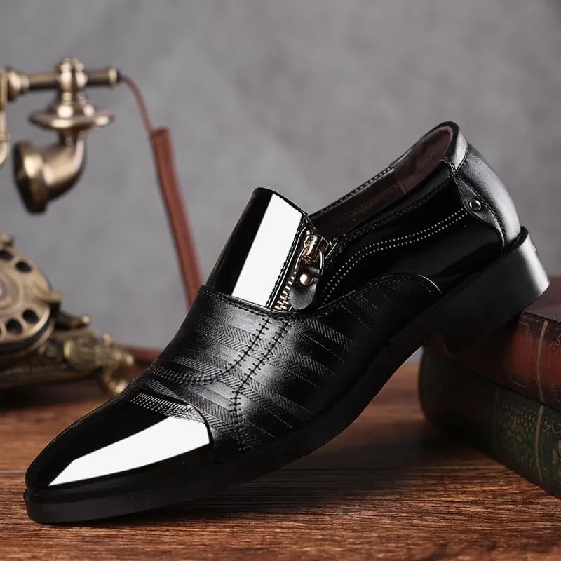 Men's Shoes Slip-On Leather Comfort Business Casual Style Office Loafers Flat Oxford Shoes for Men
