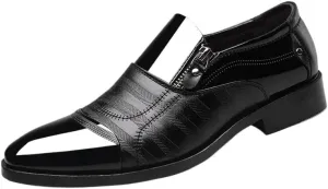 Men's Shoes Slip-On Leather Comfort Business Casual Style Office Loafers Flat Oxford Shoes for Men