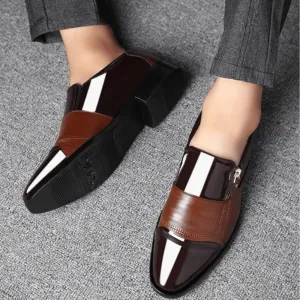 Men's Shoes Slip-On Leather Comfort Business Casual Style Office Loafers Flat Oxford Shoes for Men
