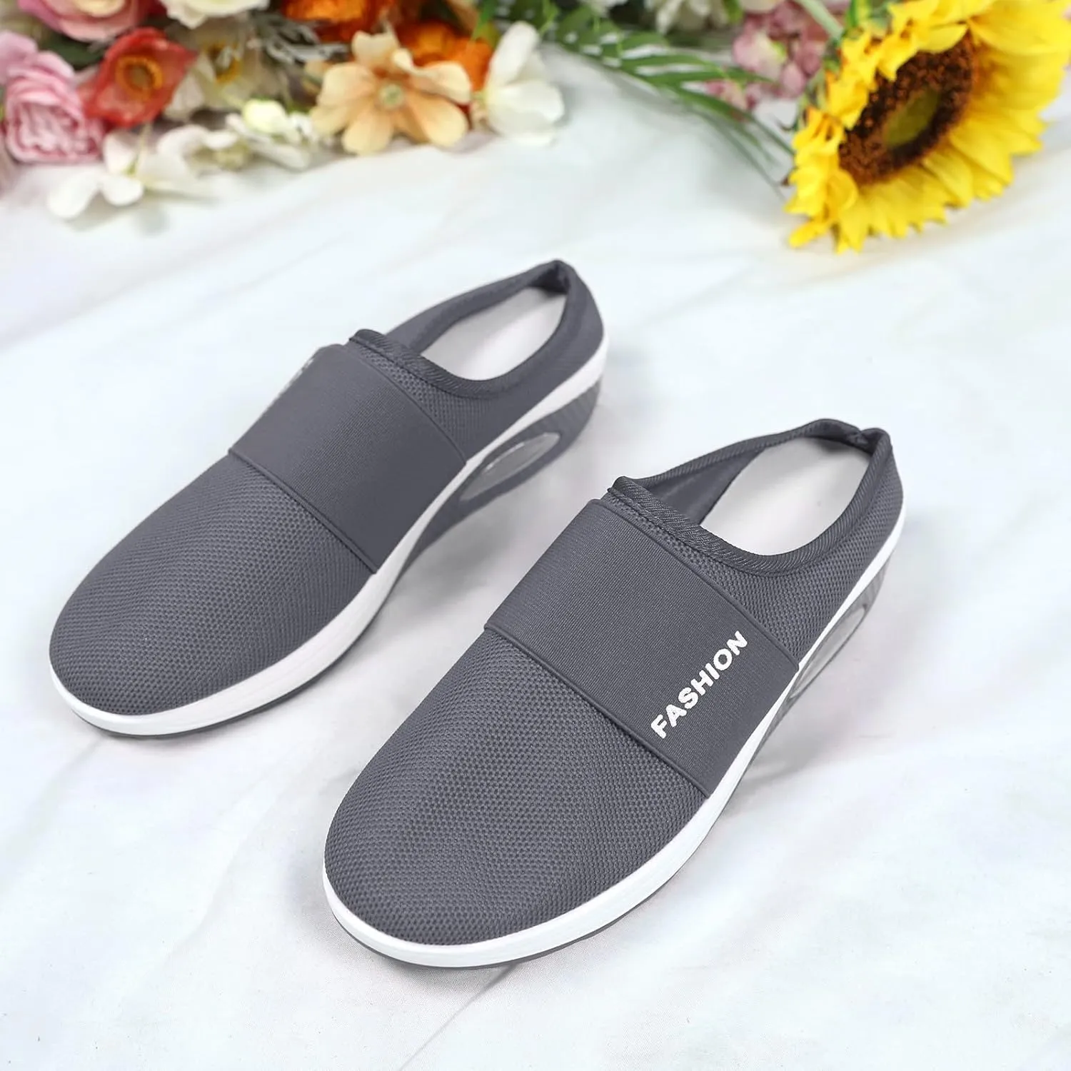 Mens Slippers with Arch Support Casual Mules Running Shoes for Men Loafers Shoes Dressy Casual Walking Sneakers Platform Tennis Shoe Casual Loafers