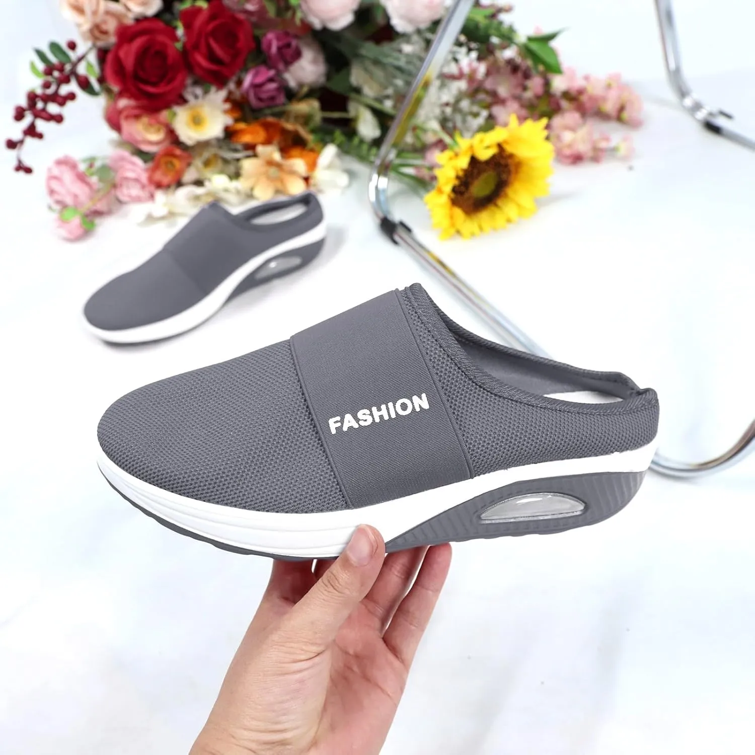 Mens Slippers with Arch Support Casual Mules Running Shoes for Men Loafers Shoes Dressy Casual Walking Sneakers Platform Tennis Shoe Casual Loafers