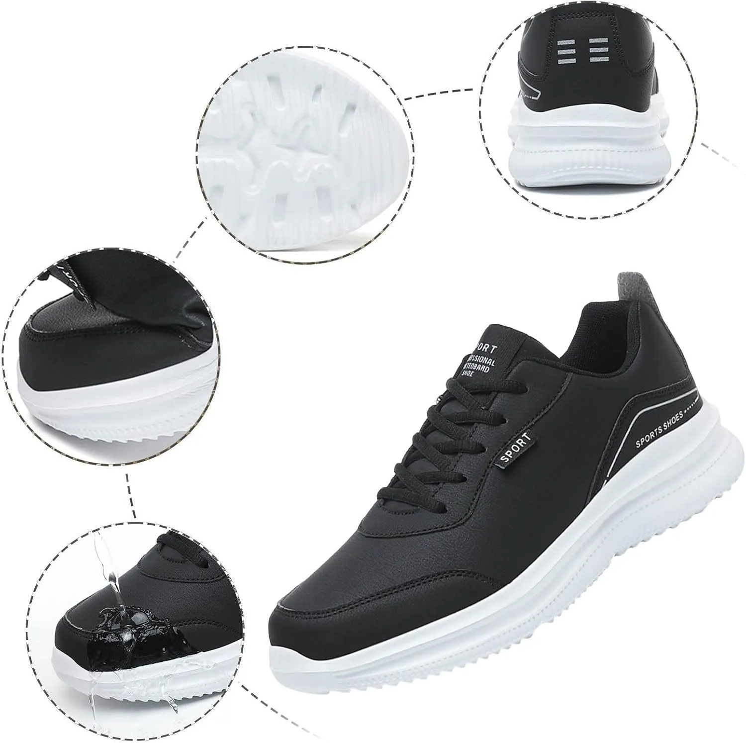 Men's Sneakers New Mens Shoes Comfortable Walking Shoes Tennis Comfortable Leather Sneakers for Men Casual Mesh Breathable Walking Slip on Running