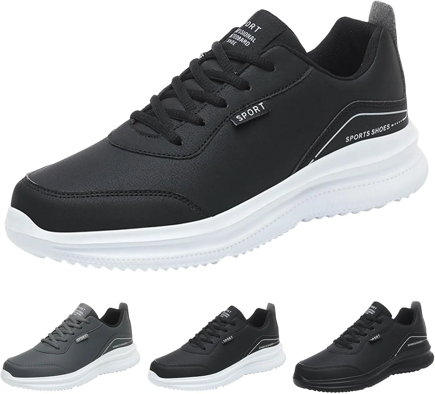 Men's Sneakers New Mens Shoes Comfortable Walking Shoes Tennis Comfortable Leather Sneakers for Men Casual Mesh Breathable Walking Slip on Running