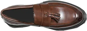 Men's Tassel Leather Slip-on Oxfords， Soft and Comfortable Slip-on Footwear Driving Party Business Work Shoes