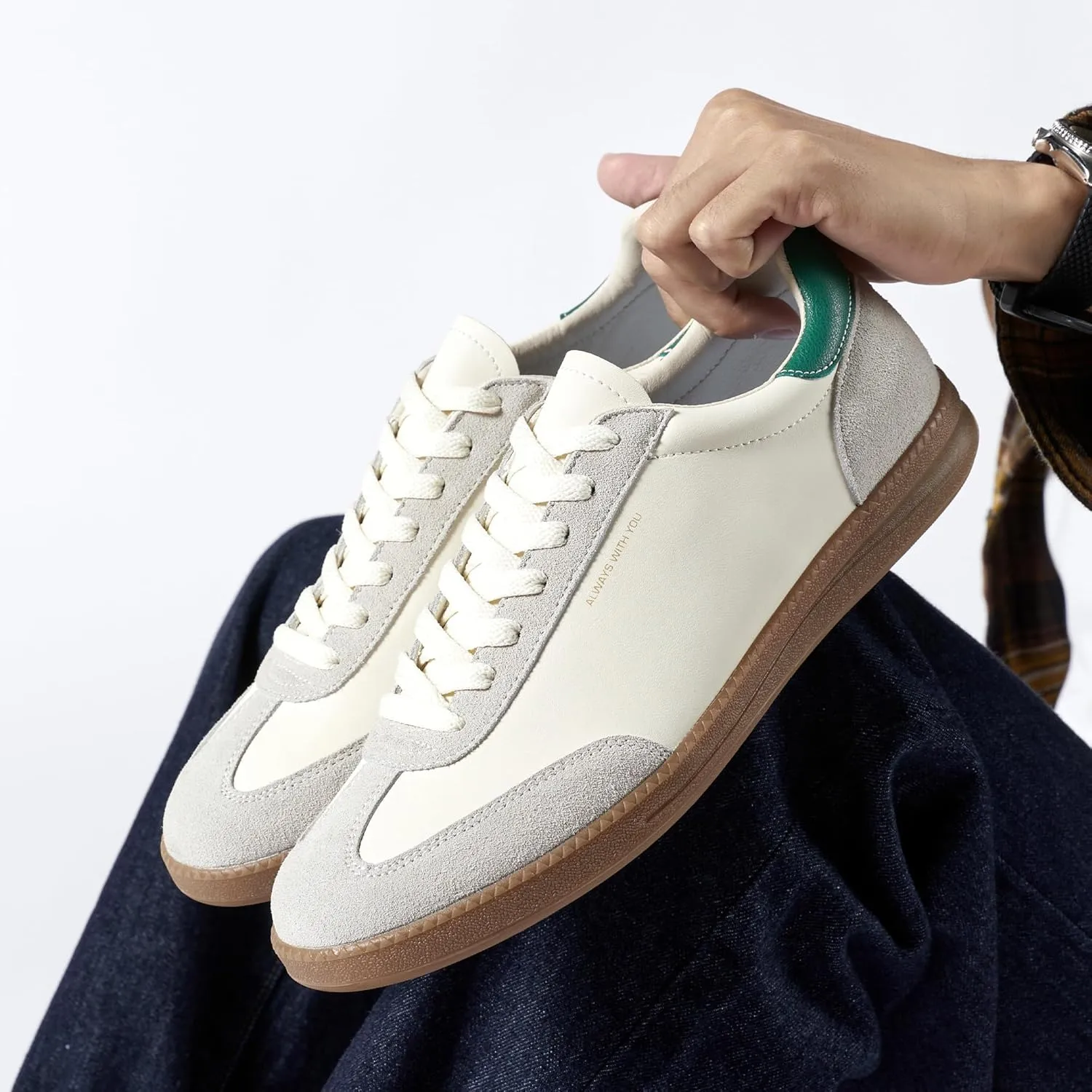 Men's Women's Fashion Sneakers Casual Leather Lace-up Sneakers Non-Slip Comfortable Casual Walking Shoes Breathable Non-Slip Running Tennis Outdoor Shoes
