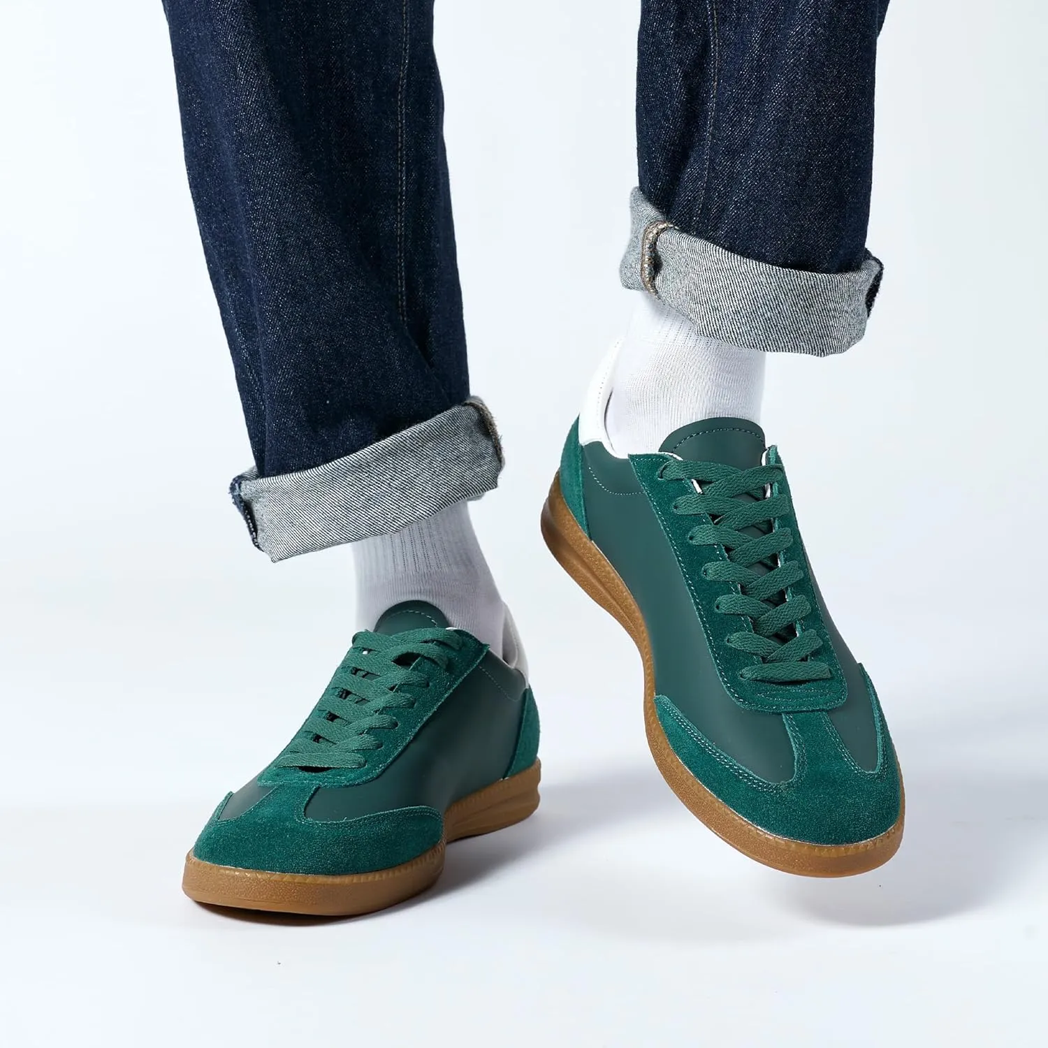 Men's Women's Fashion Sneakers Casual Leather Lace-up Sneakers Non-Slip Comfortable Casual Walking Shoes Breathable Non-Slip Running Tennis Outdoor Shoes