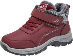 Men's Work Boots Composite Toe Hiking Sneakers Warm Fur Lined Safety Shoes for Women Winter Waterproof Outdoor Shoes Lightweight Anti Slip Hike Grounded Footwear