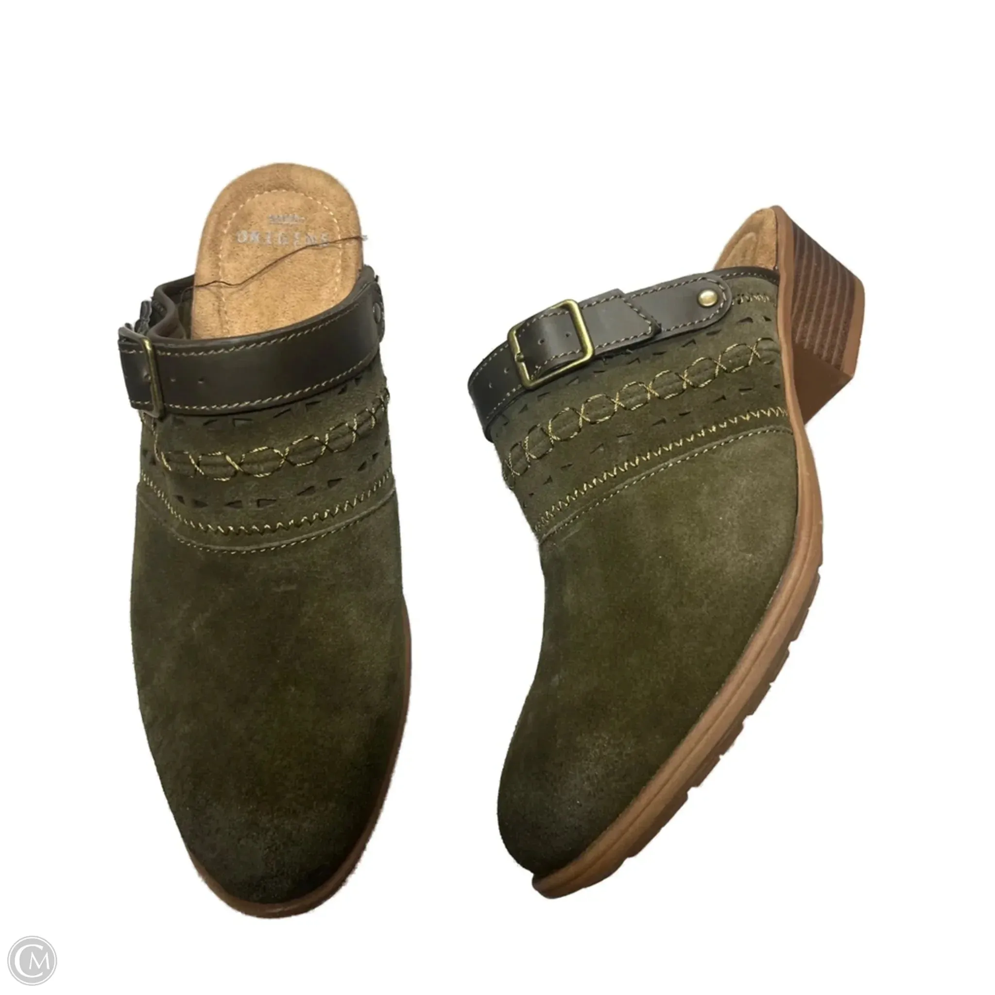 High Style Shoes Heels Block By Earth Origins In Green, Size: 9.5