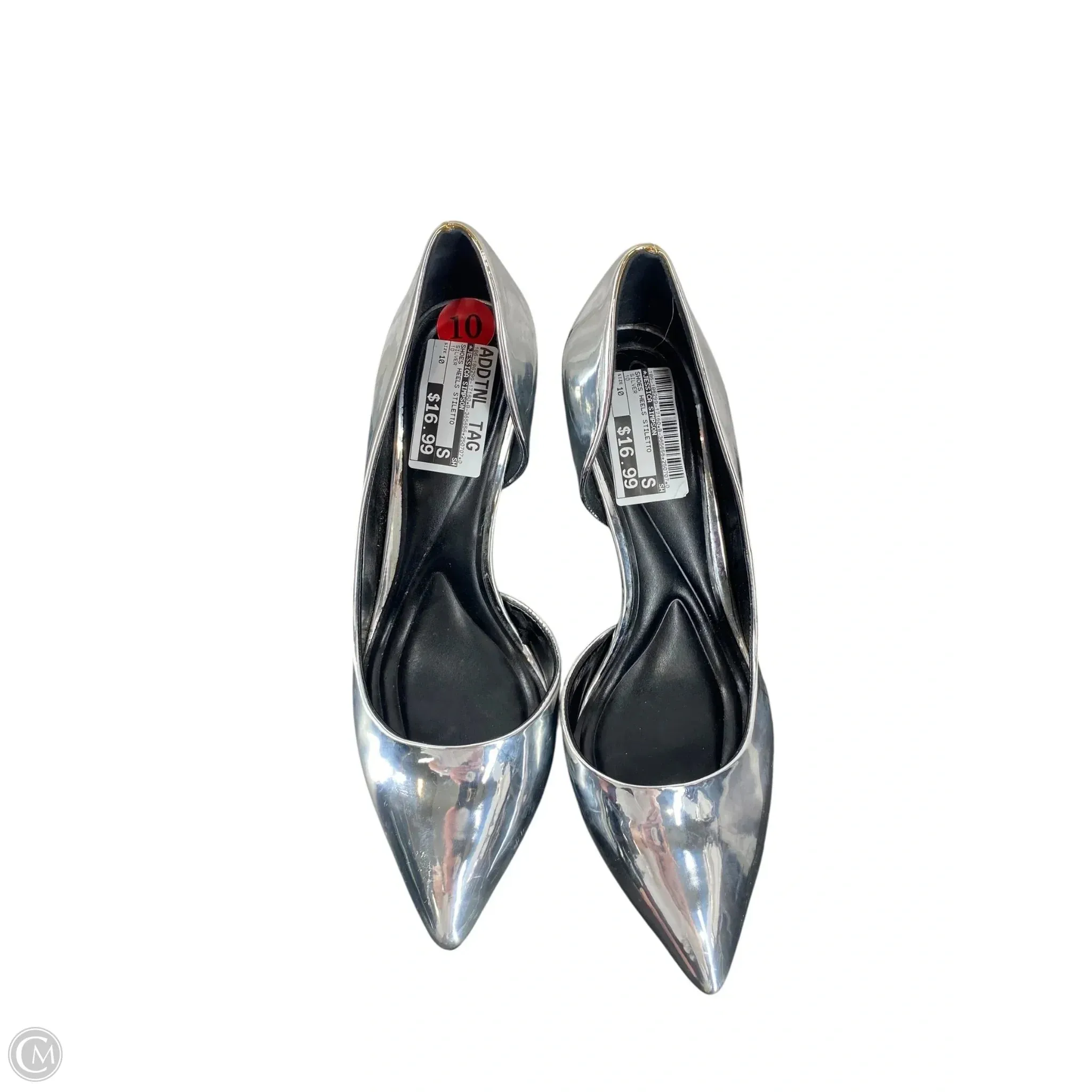 High Heel Shoes Retro Platform Heels Shoes Heels Stiletto By Jessica Simpson In Silver, Size: 10