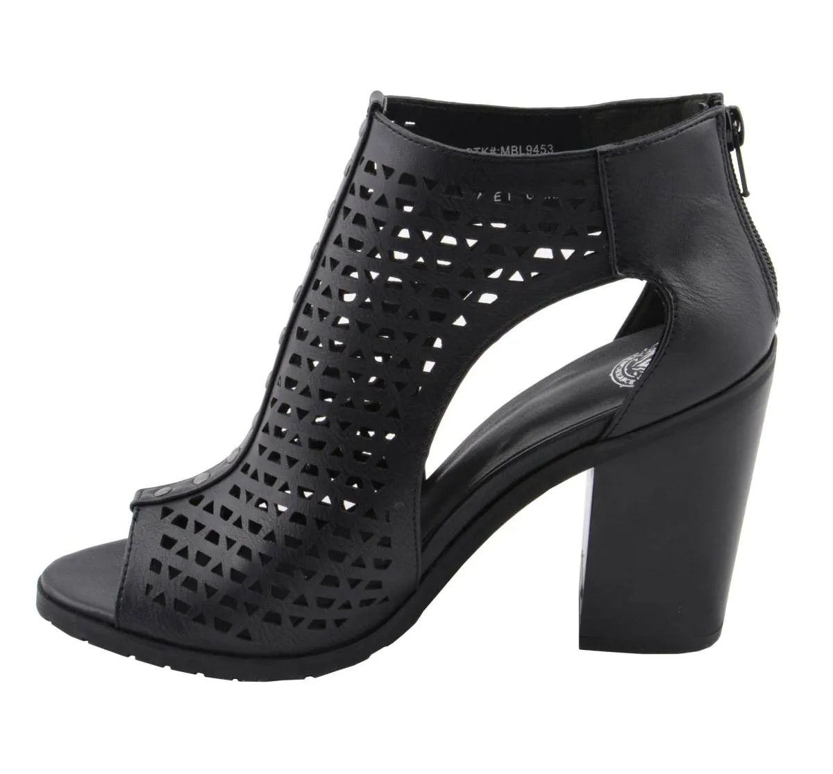 Milwaukee Leather MBL9453 Women's Black Mesh Open-Toe Platform Fashion