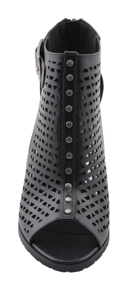 Milwaukee Leather MBL9453 Women's Black Mesh Open-Toe Platform Fashion