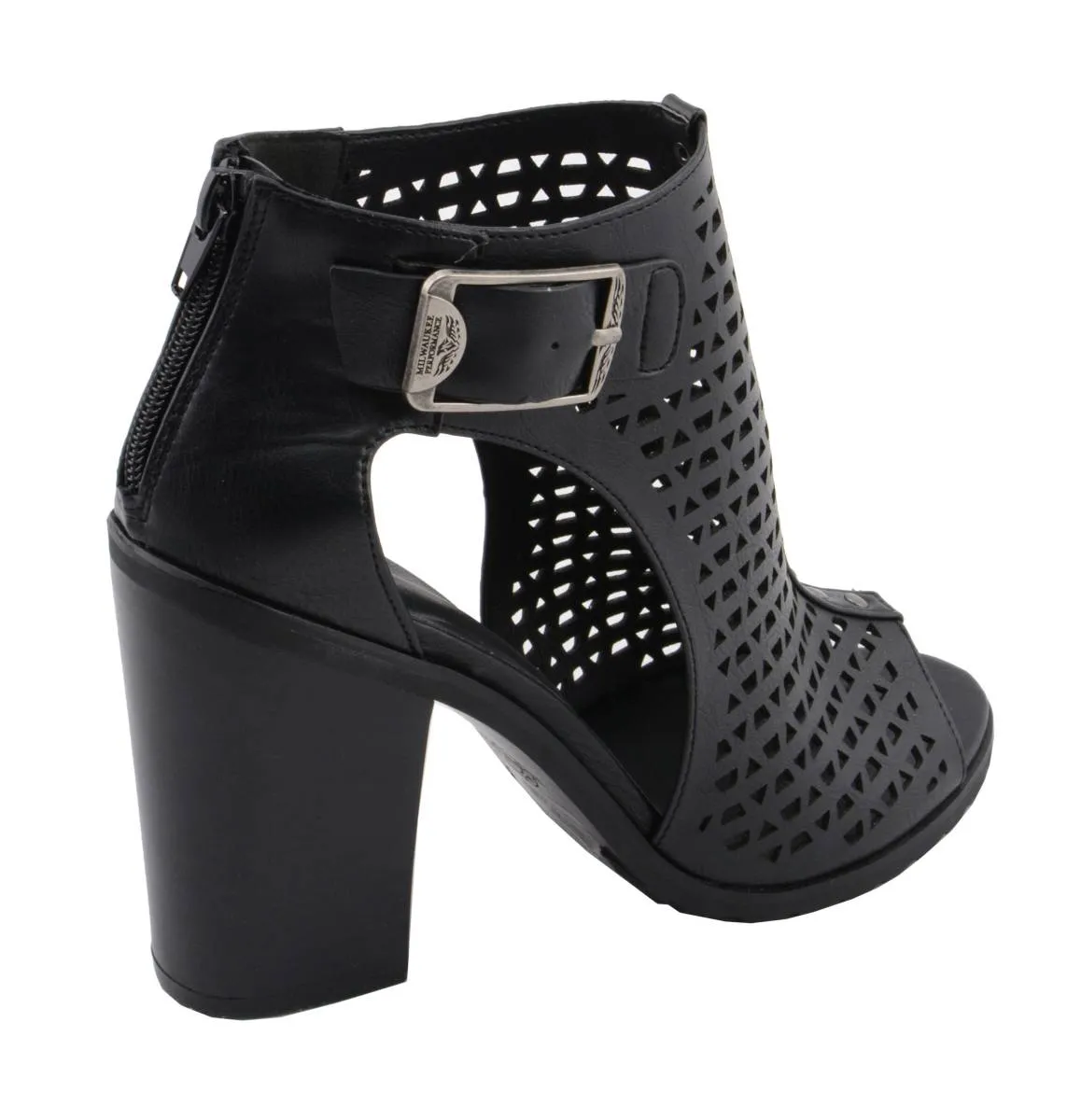 Milwaukee Leather MBL9453 Women's Black Mesh Open-Toe Platform Fashion