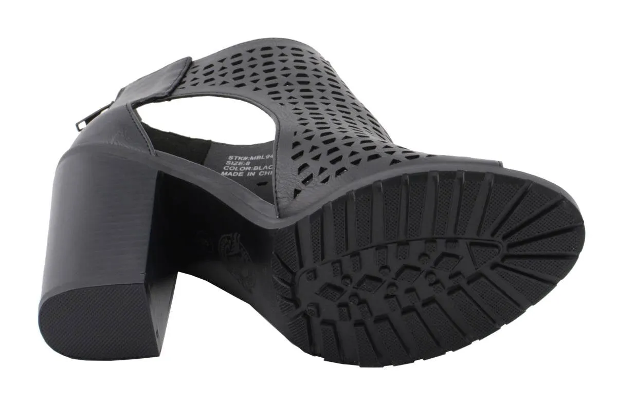 Milwaukee Leather MBL9453 Women's Black Mesh Open-Toe Platform Fashion