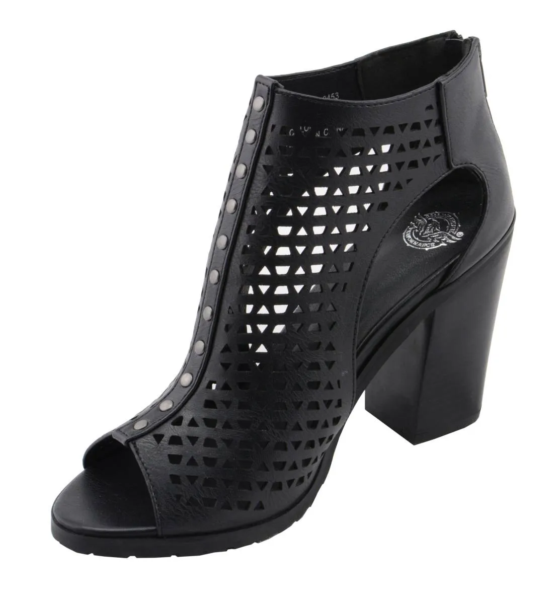 Milwaukee Leather MBL9453 Women's Black Mesh Open-Toe Platform Fashion