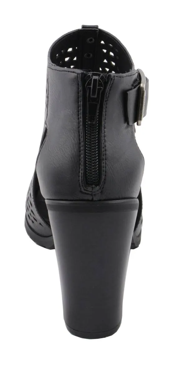 Milwaukee Leather MBL9453 Women's Black Mesh Open-Toe Platform Fashion