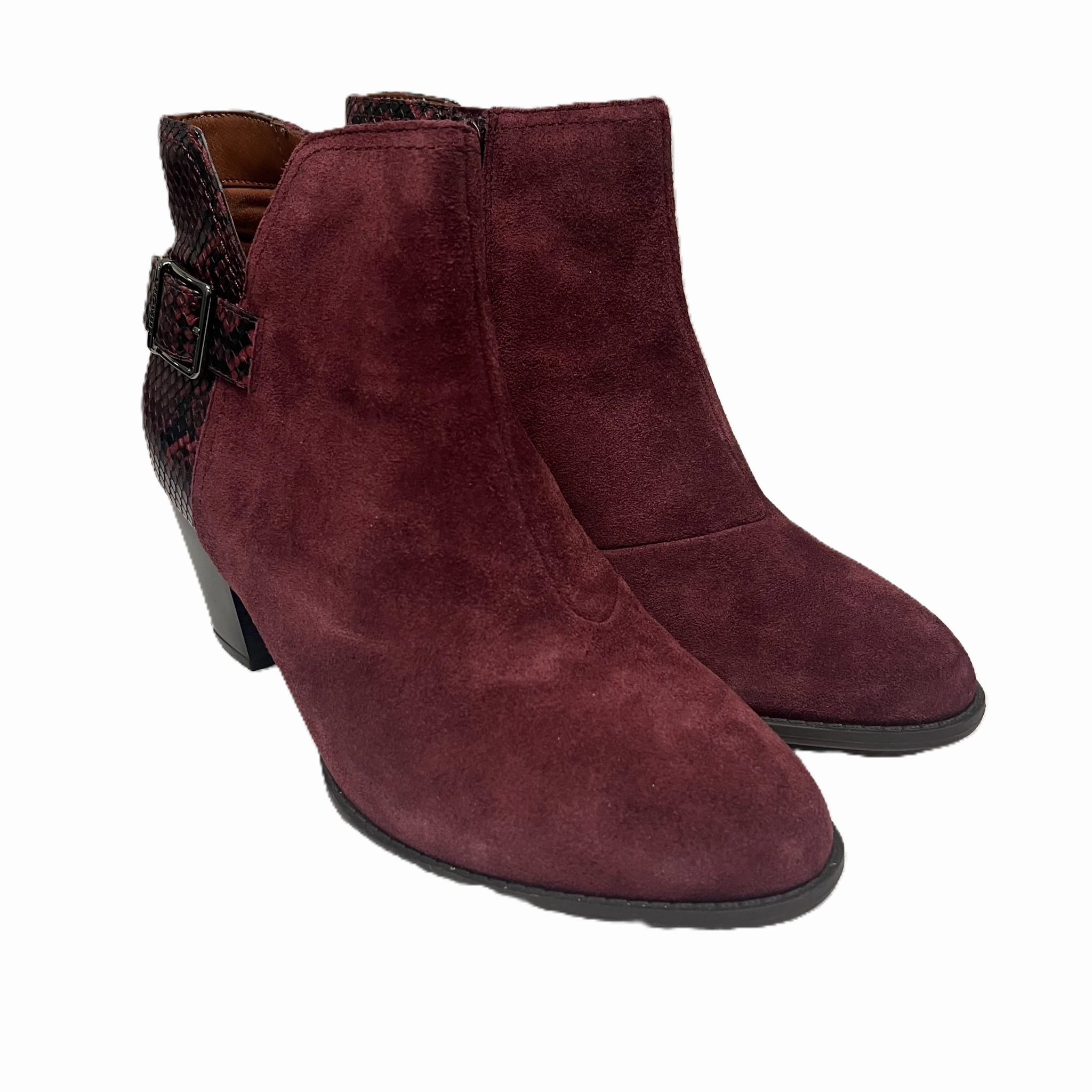 Insulated Comfort Boots Ankle Heels By Vionic In Red, Size: 9.5