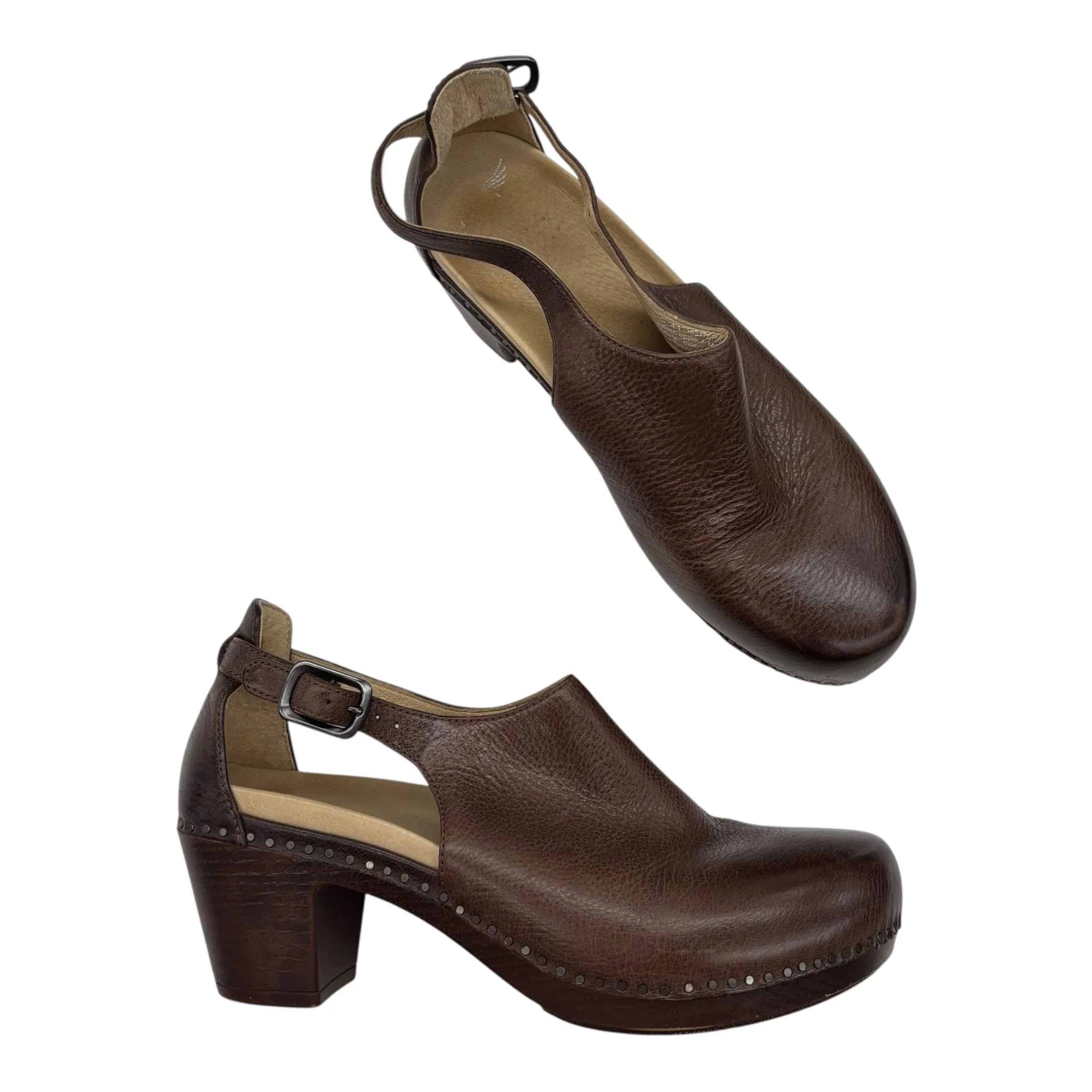 Stiletto Heel Shoes Heels Block By Dansko In Brown, Size:8.5