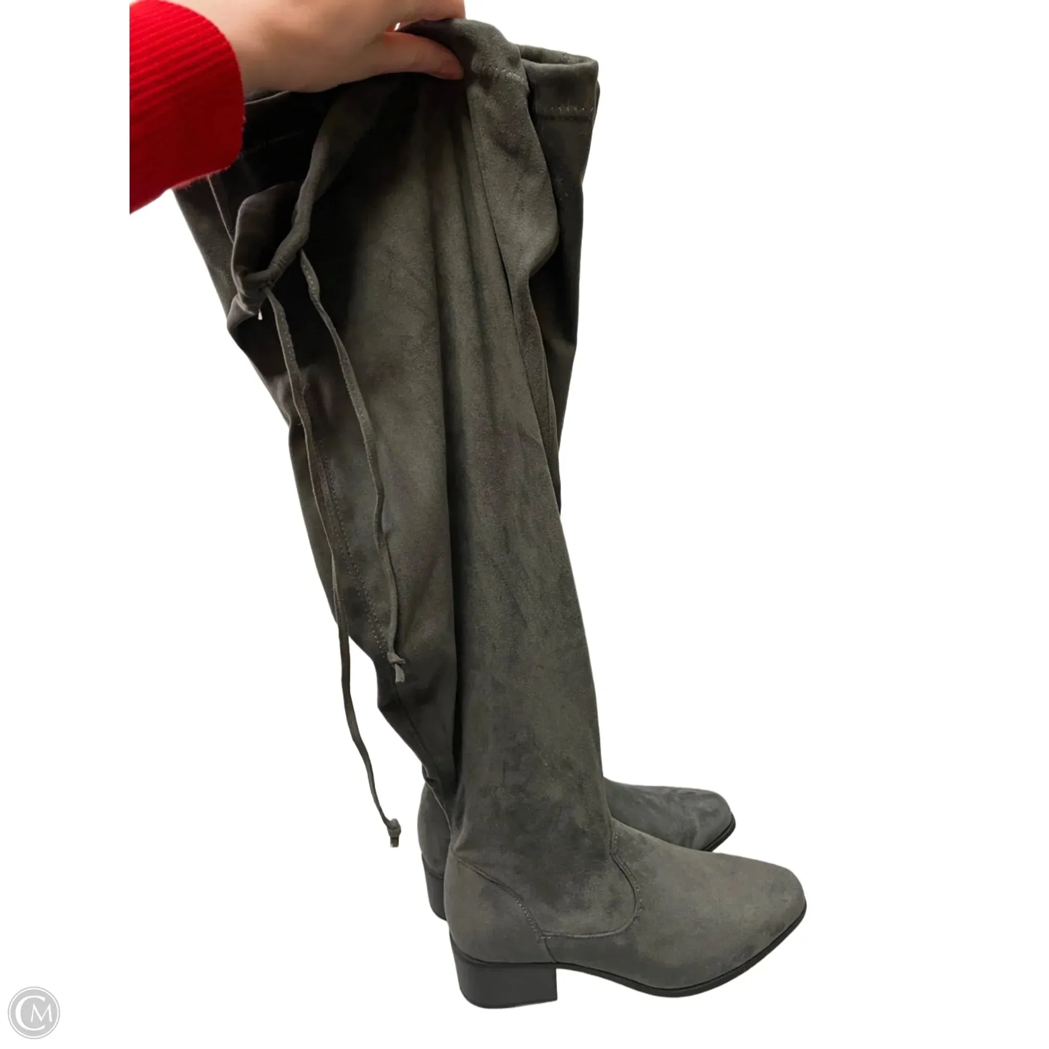 Boots Knee Flats By Just Fab In Grey, Size: 7.5 Fashion Meets Comfort Casual Wear